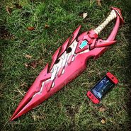 A real life replica of the Aegis used in promotions for Xenoblade Chronicles 2