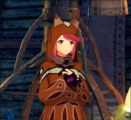 Pyra wearing a Gormotti outfit as a disguise