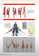 Concept art of Rex's Firelight Swords