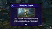 Juniper being recruited in the French version considering Juniper a female character ("combattante" meaning Attacker in the feminine form).