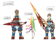 Concept art of Rex and the Aegis Sword