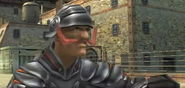 Vangarre yelling at Colony 9 Defence Force troops in Xenoblade Chronicles