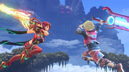 Shulk fights Pyra upon her debut