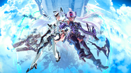 Artwork of KOS-MOS and T-elos by the World Tree