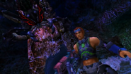 Reyn attacked by a large Arachno