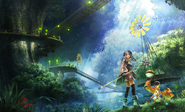 Artwork of Melia and Riki in Makna Forest