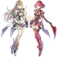 XC2-Pyra-and-Mythra-artwork.jpg (821 KB) Artwork featured on Xenoblade 2 Original Soundtrack