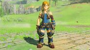 Rex's costume worn by Link in The Legend of Zelda: Breath of the Wild