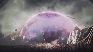 Destruction caused by Malos during the Aegis War