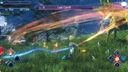 Rex using Double Spinning Edge with Pyra's Aegis Sword in Xenoblade Chronicles 2