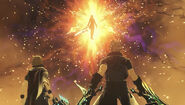 Rex wielding the Firelight Swords against Alpha