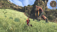 Shulk running through Gaur Plain in Xenoblade Chronicles: Definitive Edition