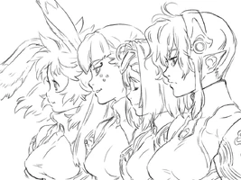 Seraphita, Tolone, Kelvena, Dominia (from left to right)