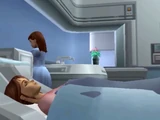 Shion and her mother Aoi in Aoi's hospital room.