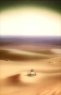 Abel alone in the desert.