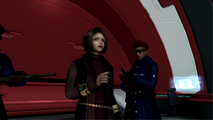 Juli confronting Yuriev on the Durandal.