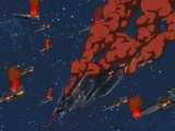 The Woglinde exploding in the anime.