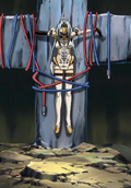 KOS-MOS crucified in her Encephalon.