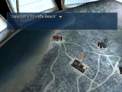 The beach's location on the map.