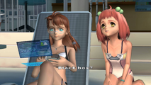 BeachGirls.png (1.08 MB) Shion and MOMO at the Kukai Foundation's artificial beach.