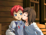 Kiss.png (77 KB) Sakura kisses Jr. on the cheek after he promises to look after Juli and MOMO.
