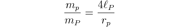 The reduced form of the holographic mass solution for the proton mass (mp) and proton radius (rp) in terms of the Planck mass (mP) and Planck length (ℓP). This leads to rp = 0.84123 fm.