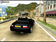 An in-engine mock up containing an early Sunshine City and a placeholder BMW Z3 from Xform's 3D visualization project "BMW". Notice how the left tunnel is closed as opposed to the right.