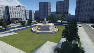 The large fountain.