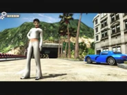 Early concept image that may have been used in menus. Notice the female human character and the Dodge Viper-like sports car.