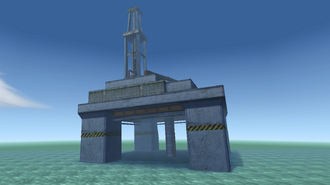 The abandoned oil station, which is about to collapse.