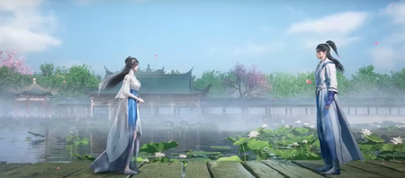 Li Muwan and Wang Lin in Cloud Sky Sect