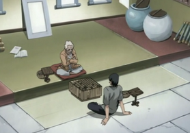 Asuma and Hiruzen playing Shogi