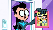 Batgirl, Nightwing and three children.png