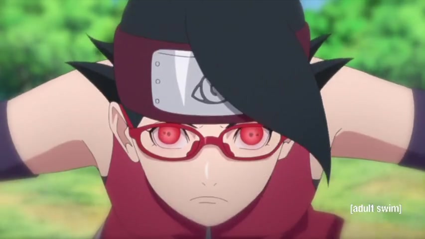 sarada uchiha, uchiha, ninja, anime, red glasses, re