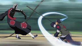 Asuma countering Hidan