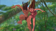 Tarzan and Jane descend.