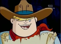 CLay Bailey podczas poszukiwań Skarbu Ślepego Szermierza.