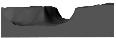 The river as it appears in frame 1117, except with some of the geometry behind it showing.