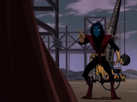 Nightcrawler confronts cloaked figure