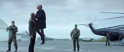 Ajax lifting a mobster with one hand