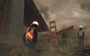 2006: WARRING MUTANT FACTIONS DESTROY THE GOLDEN GATE BRIDGE. President works with X-Men to rebuild bridge and relations with mutants. Worthington Labs introduces a vaccine that claims to eradicate the X-gene, leading to violent uprisings from mutant factions that resulted in the destruction of the Golden Gate Bridge. Recognizing the need to improve human-mutant relations, the President appoints Beast as ambassador to the UN.