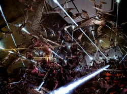 The Choir battles the Purifiers.