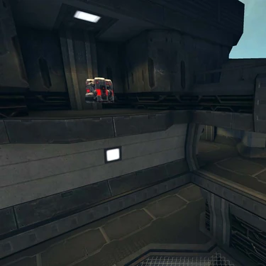 Area above Crylink corner, openings are shootable from Mega Health platform