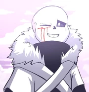 X!Sans in XTale X (in new royal guard uniform)