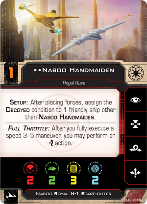 Alt Art Promo Card Naboo Handmaiden Star Wars X-Wing 2.0 