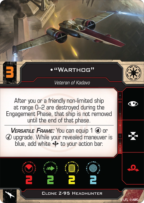 "Warthog" (Clone Z95 Headhunter) XWing Miniatures Second Edition