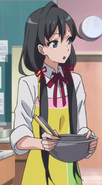 In the home economics room, Yukino and Yui wear aprons when Yukino teaches Yui how to make the cookies.