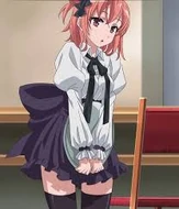 Yui wore this maid uniform along with Yukino in a local maid cafe in Chiba to discover whether Saki works at the cafe or not.