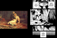 Comparisons of the painting and the man and his dead friend's pose.