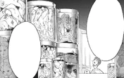 Various body parts of  orphans preserved in jars at a Demon Village market.